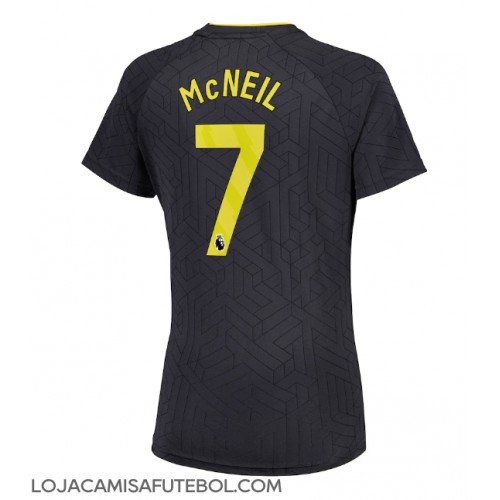 Camisa de Futebol Everton Dwight McNeil #7 Equipamento Secundário Mulheres 2024-25 Manga Curta